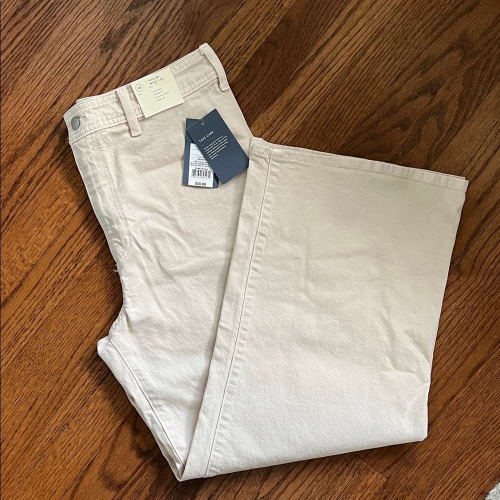 NWT Universal Thread Goods Co. Cream Wide Leg Pants | Size 10
